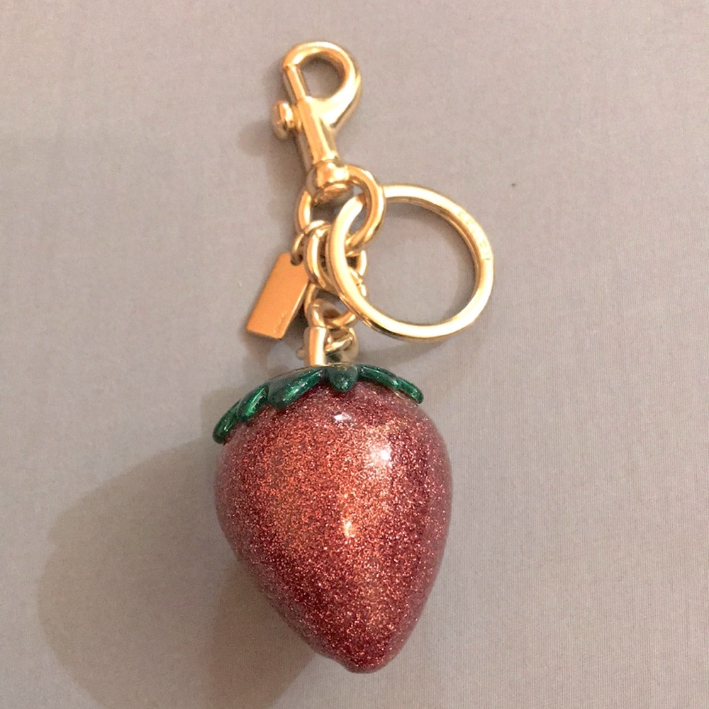 Coach strawberry glitter keychain